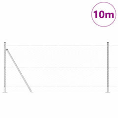 vidaXL Hexagonal Fence with Concrete Base 10 x 0.8 m Galvanised Steel 3