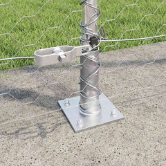vidaXL Hexagonal Fence with Concrete Base 10 x 1.4 m Galvanised Steel 4