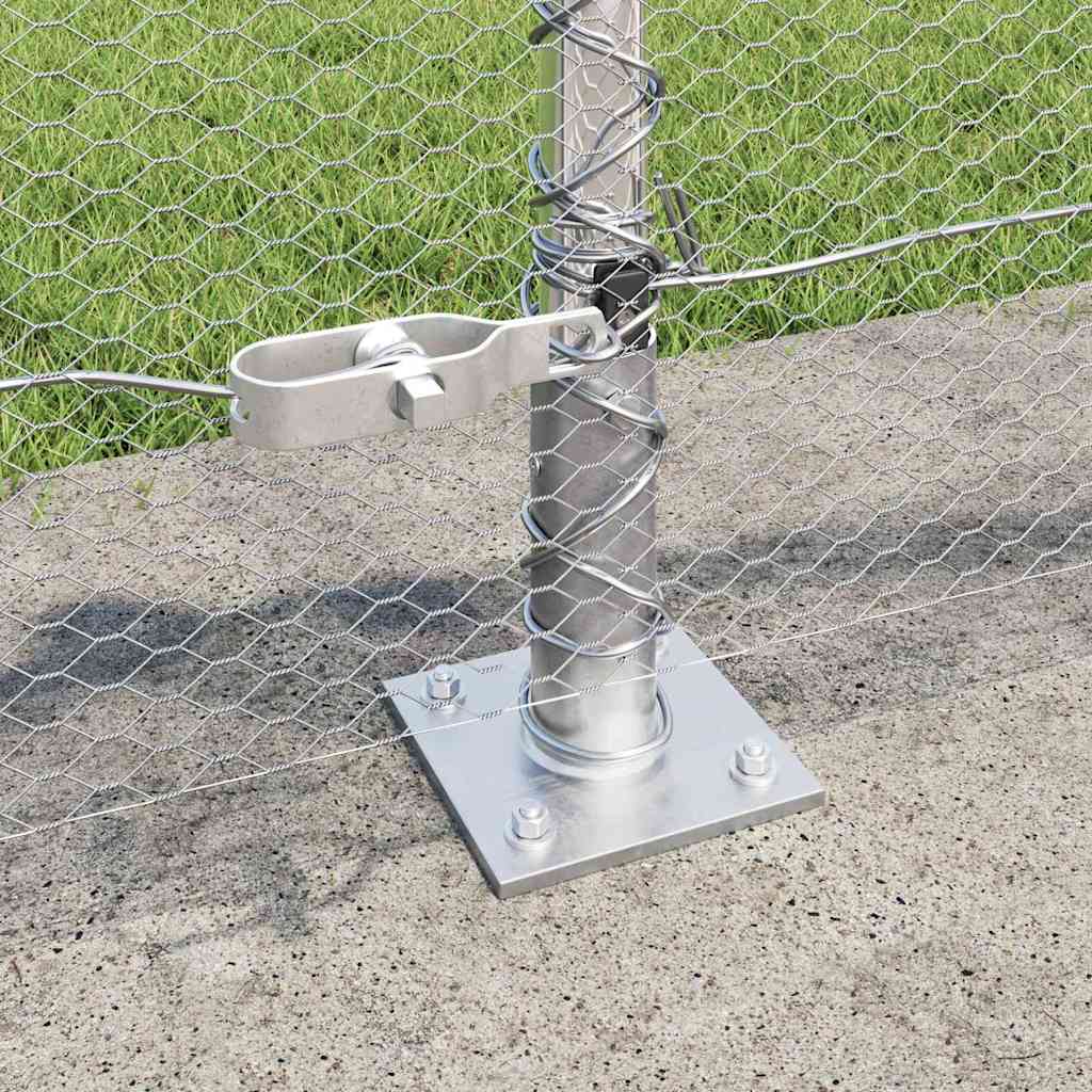 vidaXL Hexagonal Fence with Concrete Base 25 x 0.6 m Galvanised Steel 4