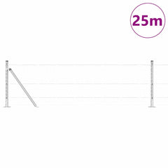 vidaXL Hexagonal Fence with Concrete Base 25 x 0.6 m Galvanised Steel 3