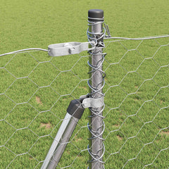 vidaXL Hexagonal Fence with Concrete Base 25 x 0.8 m Galvanised Steel 5