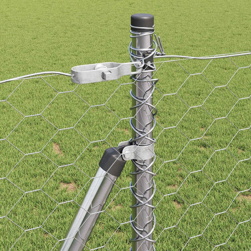 Hexagonal Fence with Concrete Base Galvanised Steel, image 5