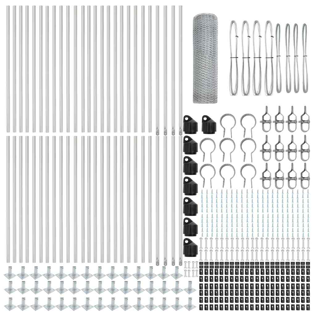 Hexagonal Fence with Concrete Base 100 x 1 m Galvanised Steel mesh Size 13 mm mesh 0.6 m