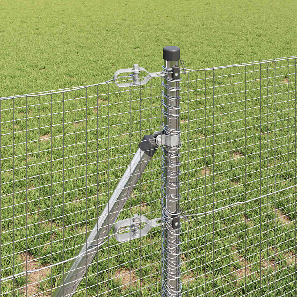vidaXL Welded Wire Fence Ground Fix 10 x 0.5 m Galvanised Steel Silver 4