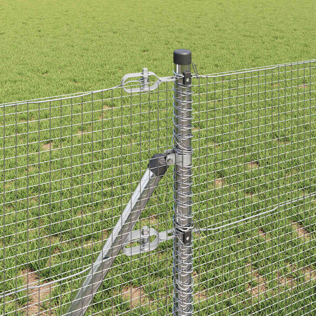 vidaXL Welded Wire Fence Ground Fix 10 x 0.6 m Galvanised Steel Silver 4