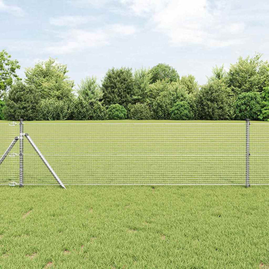 Welded Wire Fence Ground Fix Galvanised Steel Silver