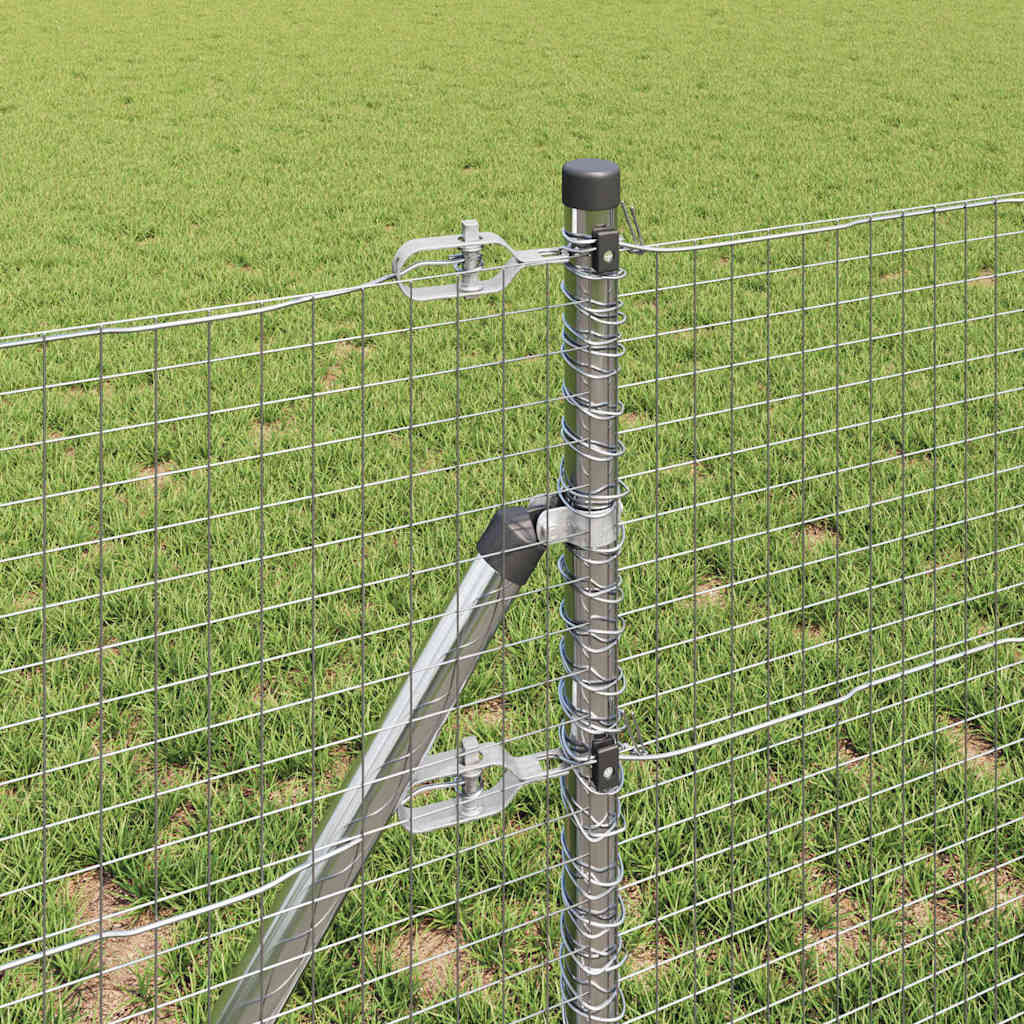 vidaXL Welded Wire Fence Ground Fix 10 x 0.6 m Galvanised Steel Silver 4
