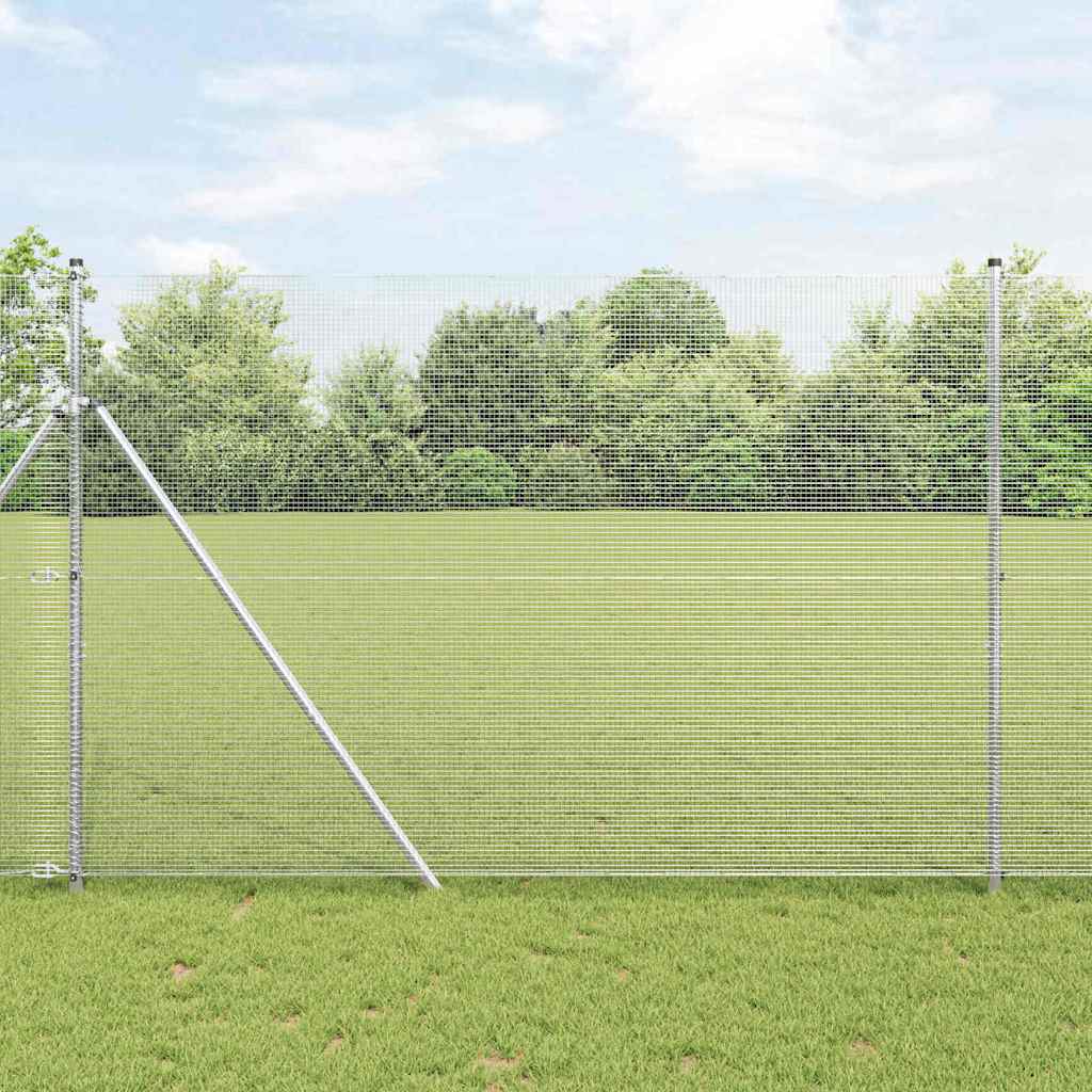 vidaXL Welded Wire Fence Ground Fix 10 x 1 m Silver Galvanised Steel mesh Size 1.2 x 1.2 cm mesh