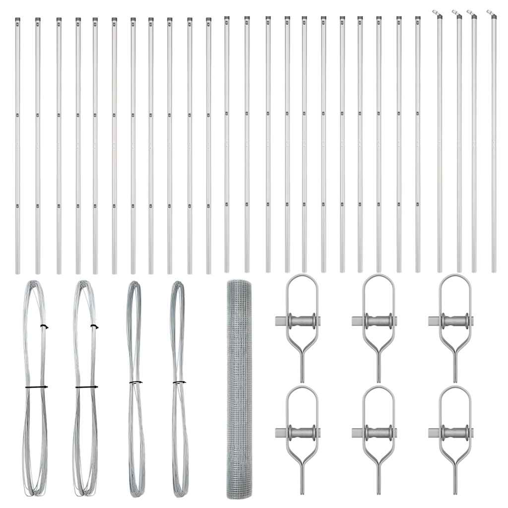Welded Wire Fence Ground Fix Silver Galvanised Steel mesh Size
