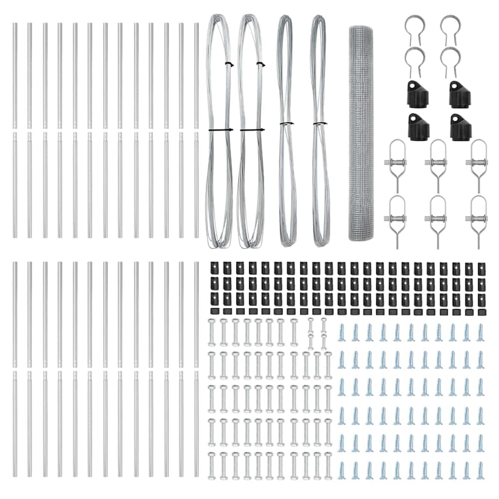 Welded Wire Fence Ground Fix Silver Galvanised Steel mesh Size