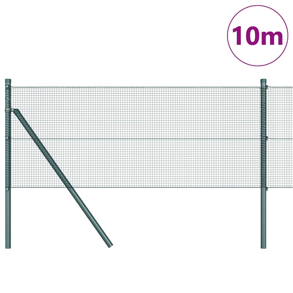 vidaXL Welded Wire Fence Ground Fix 10 x 0.6 m PVC-Coated Steel Green 3