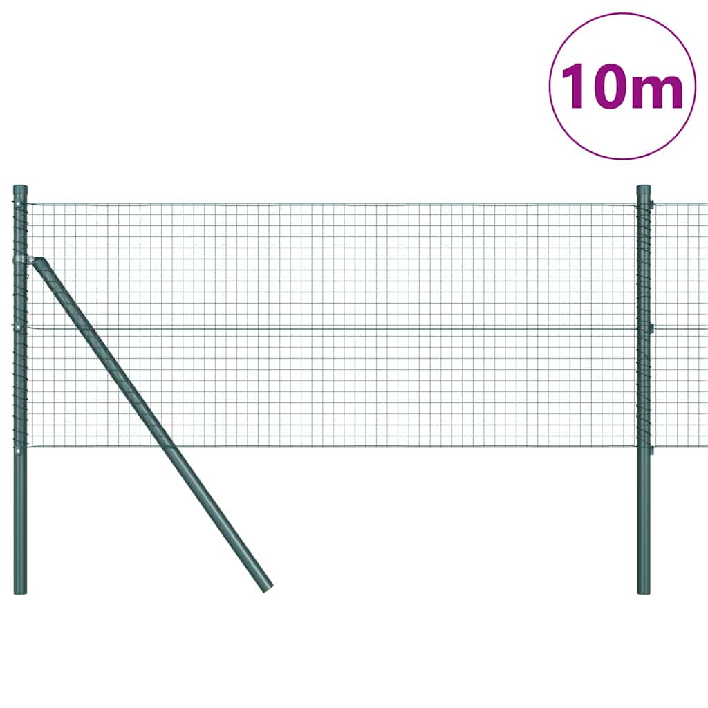 vidaXL Welded Wire Fence Ground Fix 10 x 0.6 m PVC-Coated Steel Green 3