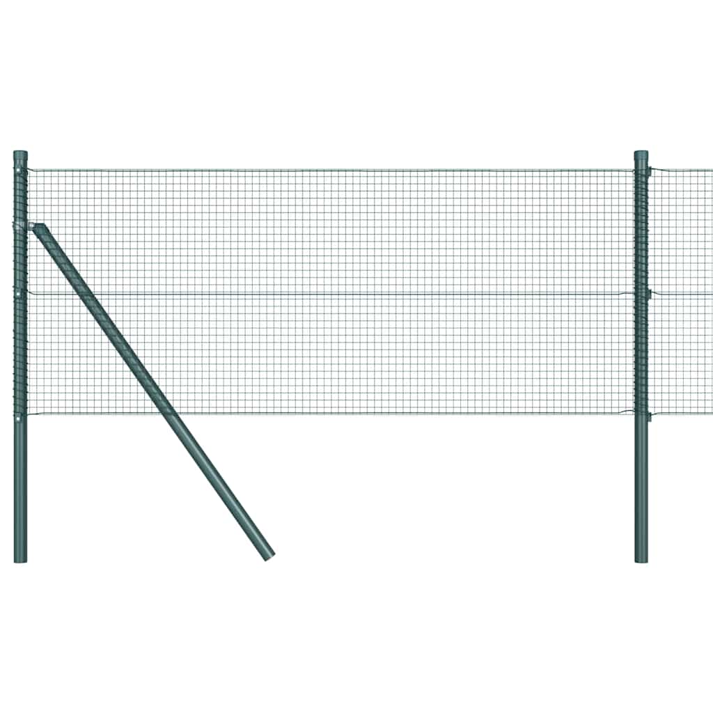 vidaXL Welded Wire Fence Ground Fix 10 x 0.8 m PVC-Coated Steel Green 2