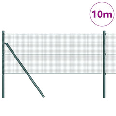 vidaXL Welded Wire Fence Ground Fix 10 x 0.8 m PVC-Coated Steel Green 3