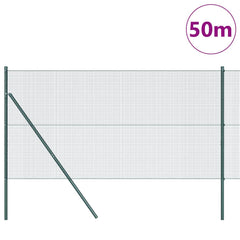 Welded Wire Fence Ground Fix 50 x 1 m PVC-Coated Steel Green mesh Size 1.6 x 1.6 cm mesh 1 m