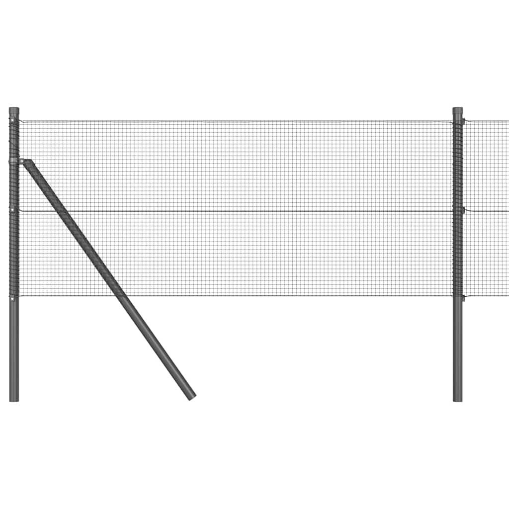 vidaXL Welded Wire Fence Ground Fix 10 x 0.4 m PVC-Coated Steel Grey 2