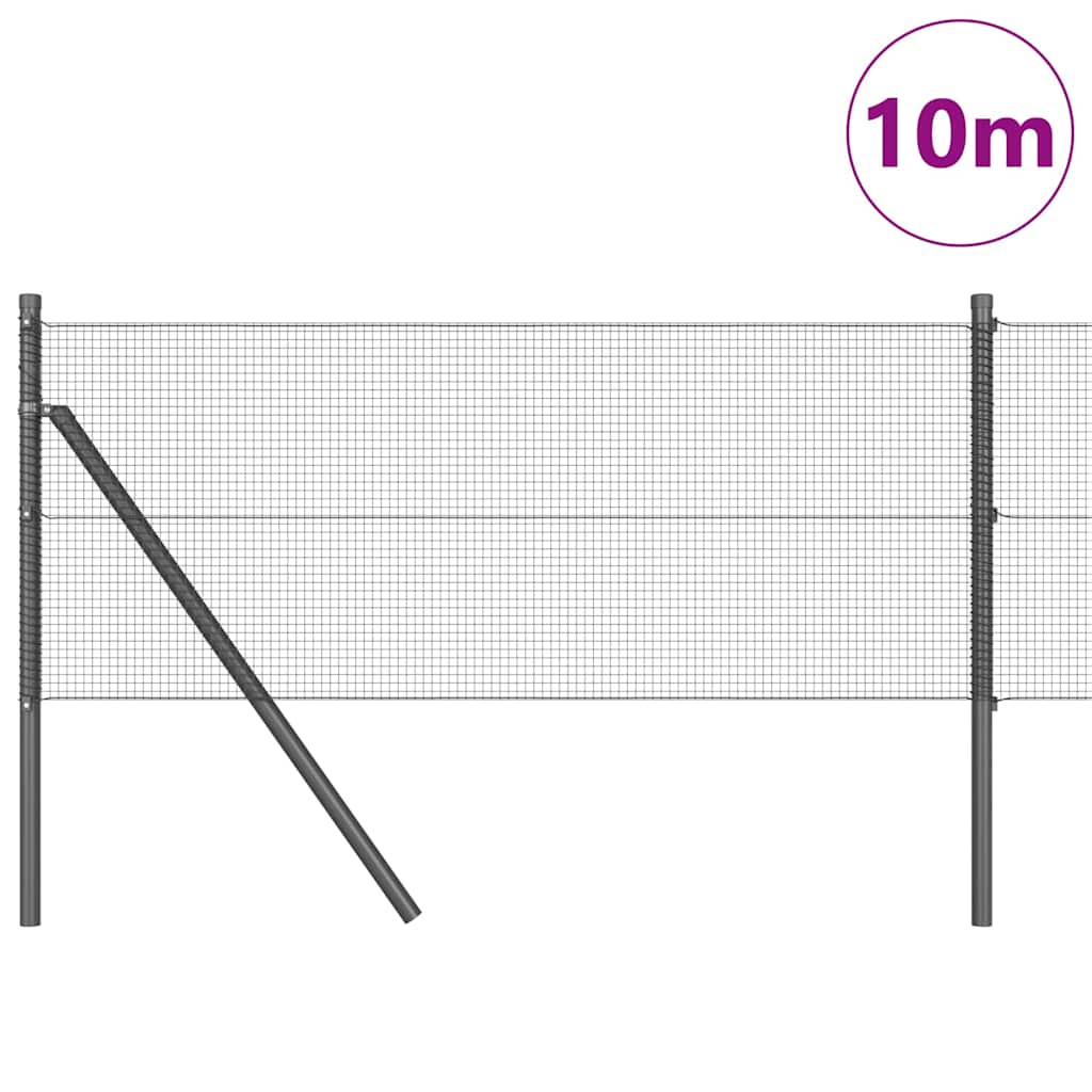 vidaXL Welded Wire Fence Ground Fix 10 x 0.4 m PVC-Coated Steel Grey 3