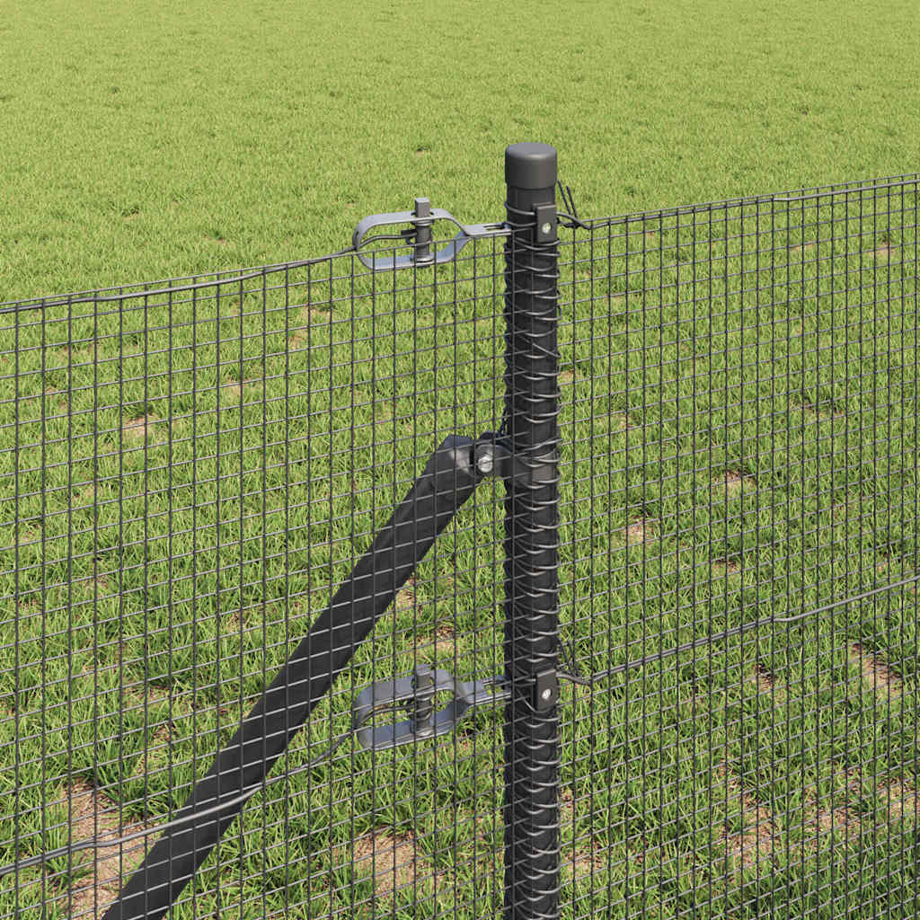 vidaXL Welded Wire Fence Ground Fix 10 x 0.5 m PVC-Coated Steel Grey 4