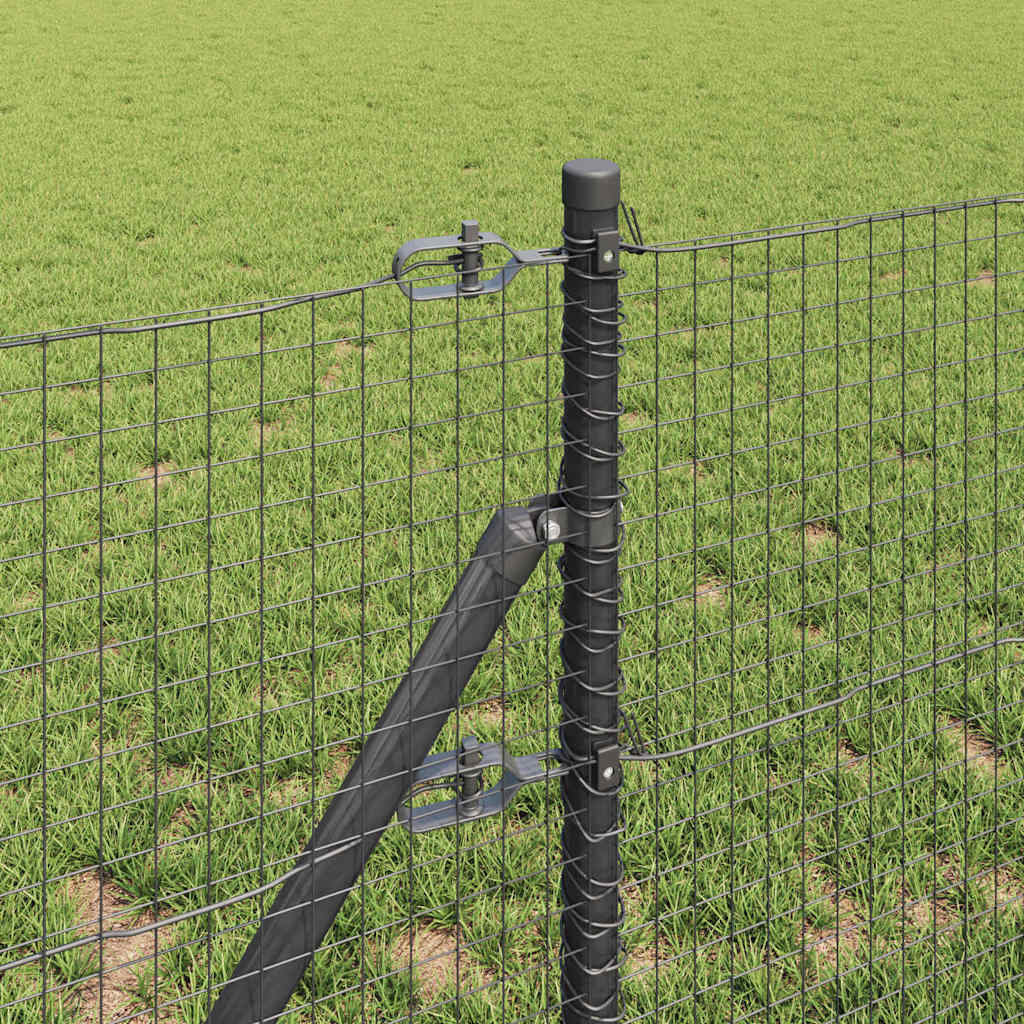 vidaXL Welded Wire Fence Ground Fix 10 x 0.6 m PVC-Coated Steel Grey 4