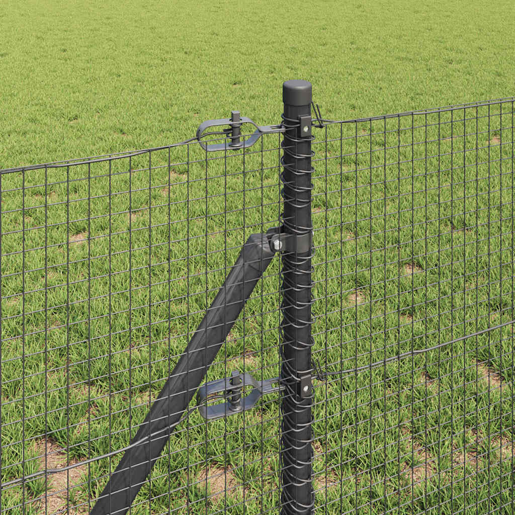 vidaXL Welded Wire Fence Ground Fix 10 x 0.8 m PVC-Coated Steel Grey 4