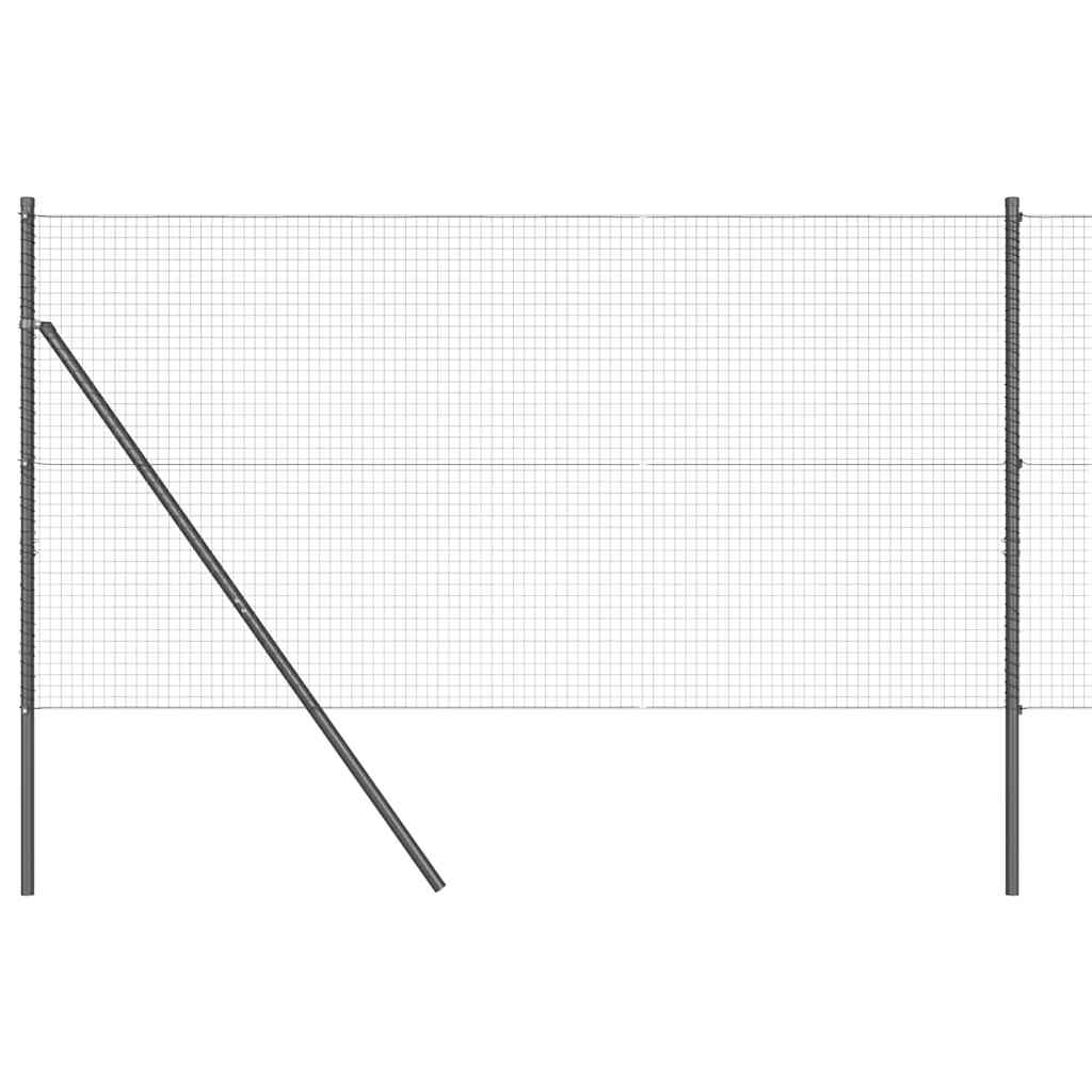 Welded Wire Fence Ground Fix 25 x 1 m PVC-Coated Steel Grey mesh Size 2.5 x 2.5 cm mesh 1 m