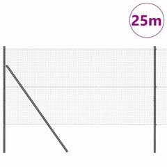 Welded Wire Fence Ground Fix 25 x 1 m PVC-Coated Steel Grey mesh Size 2.5 x 2.5 cm mesh 1 m