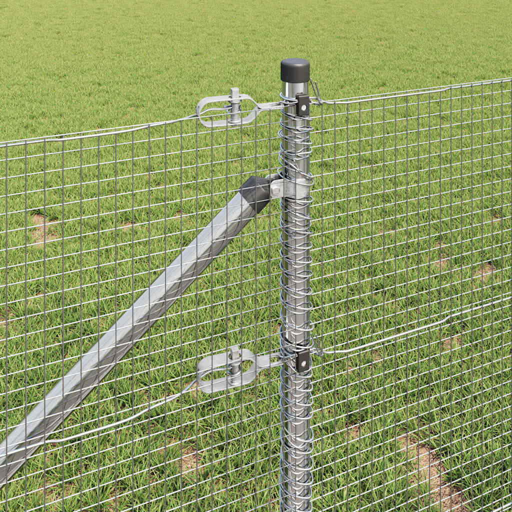vidaXL Welded Wire Fence with Spikes 10 x 0.8 m Galvanised Steel Mesh 5
