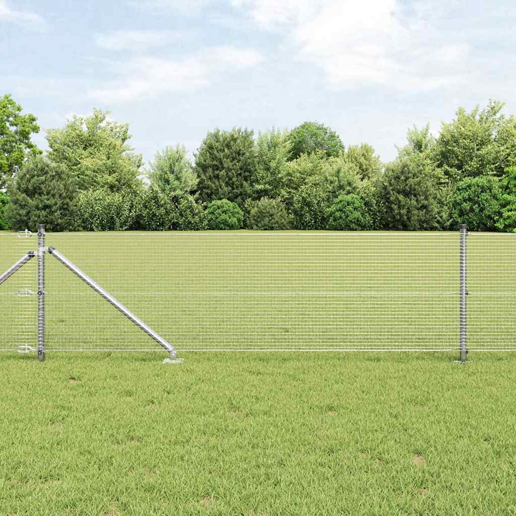 vidaXL Welded Wire Fence with Spikes 10 x 0.8 m Galvanised Steel Mesh 4