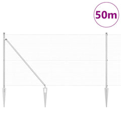 Welded Wire Fence with Spikes 50 x 0.4 m Galvanised Steel mesh Size 25 x 25 mm mesh 1 m