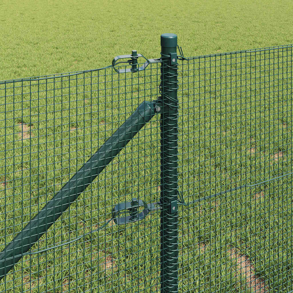 vidaXL Welded Wire Fence with Spikes 10 x 0.8 m PVC-coated Steel Green 4