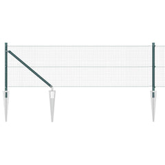 vidaXL Welded Wire Fence with Spikes 10 x 0.8 m PVC-coated Steel Green 2