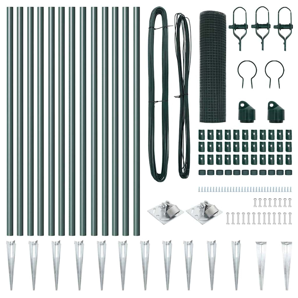 Welded Wire Fence Spikes PVC-coated Steel Green mesh Size