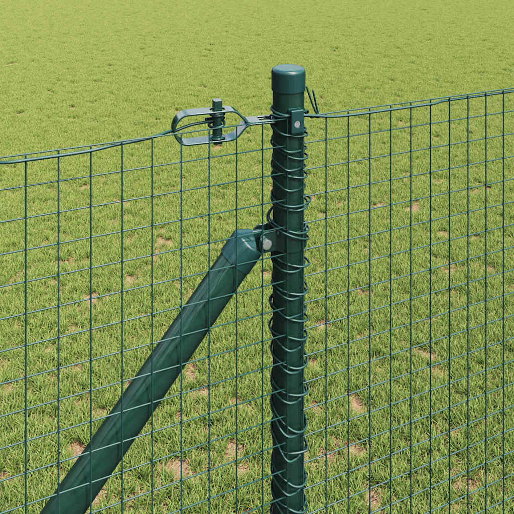 Welded Wire Fence with Spikes 25 x 1 m PVC-coated Steel Green mesh Size 25 x 25 mm mesh 1 m