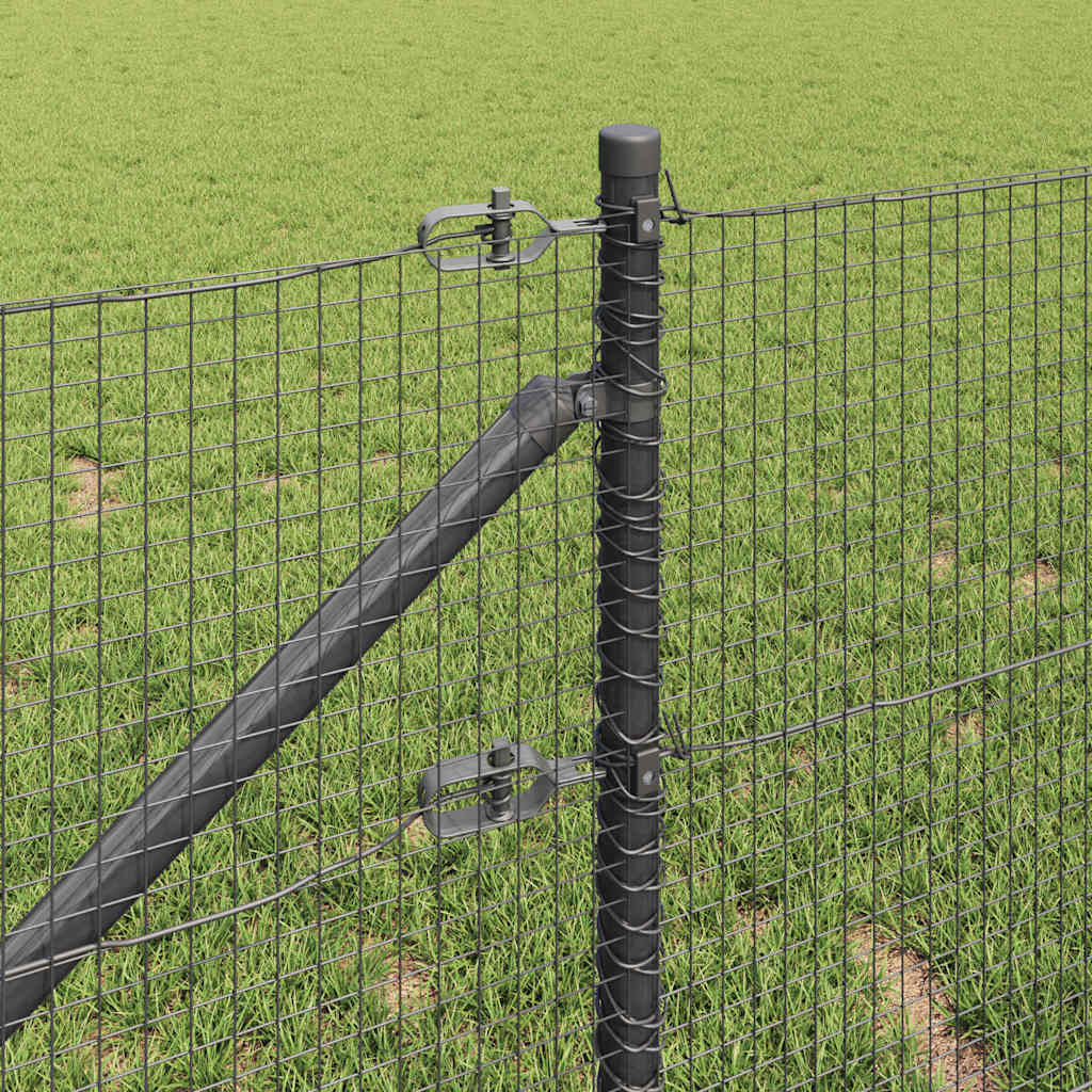 vidaXL Welded Wire Fence with Spikes 10 x 0.8 m PVC-coated Steel Grey 4