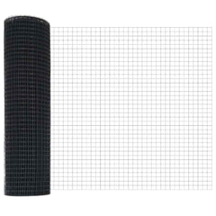 vidaXL Welded Wire Fence with Spikes 10 x 0.8 m PVC-coated Steel Grey 6