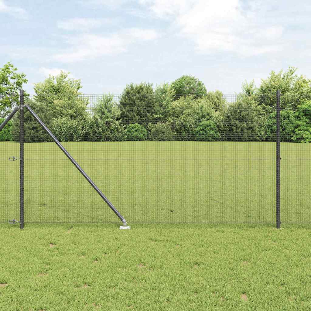Welded Wire Fence with Spikes 10 x 1 m PVC-coated Steel Grey mesh Size 16 x 16 mm mesh 1 m