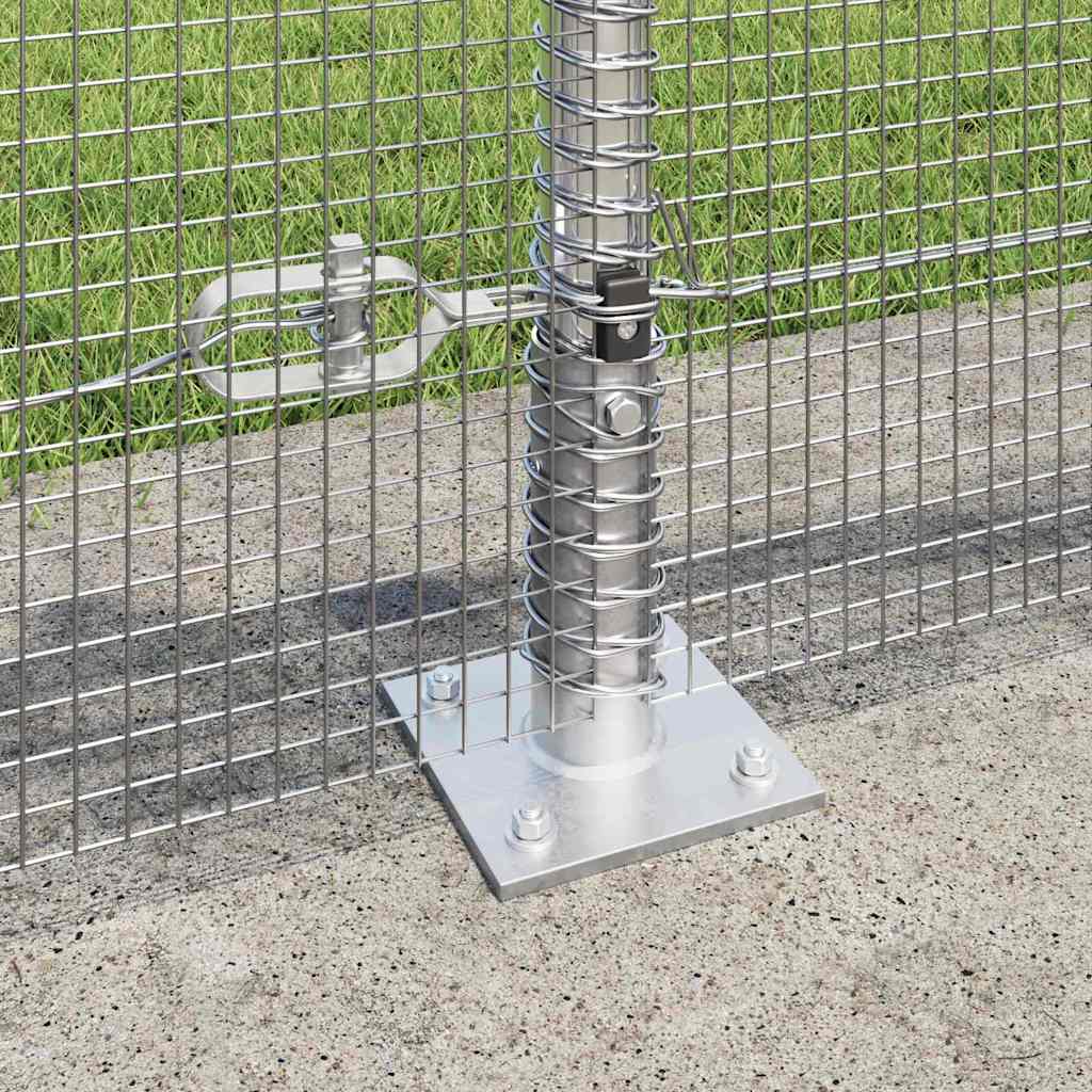 vidaXL Welded Wire Fence with Concrete Base 10 x 0.5 m Silver Mesh 4