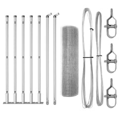 vidaXL Welded Wire Fence with Concrete Base 10 x 0.5 m Silver Mesh 2