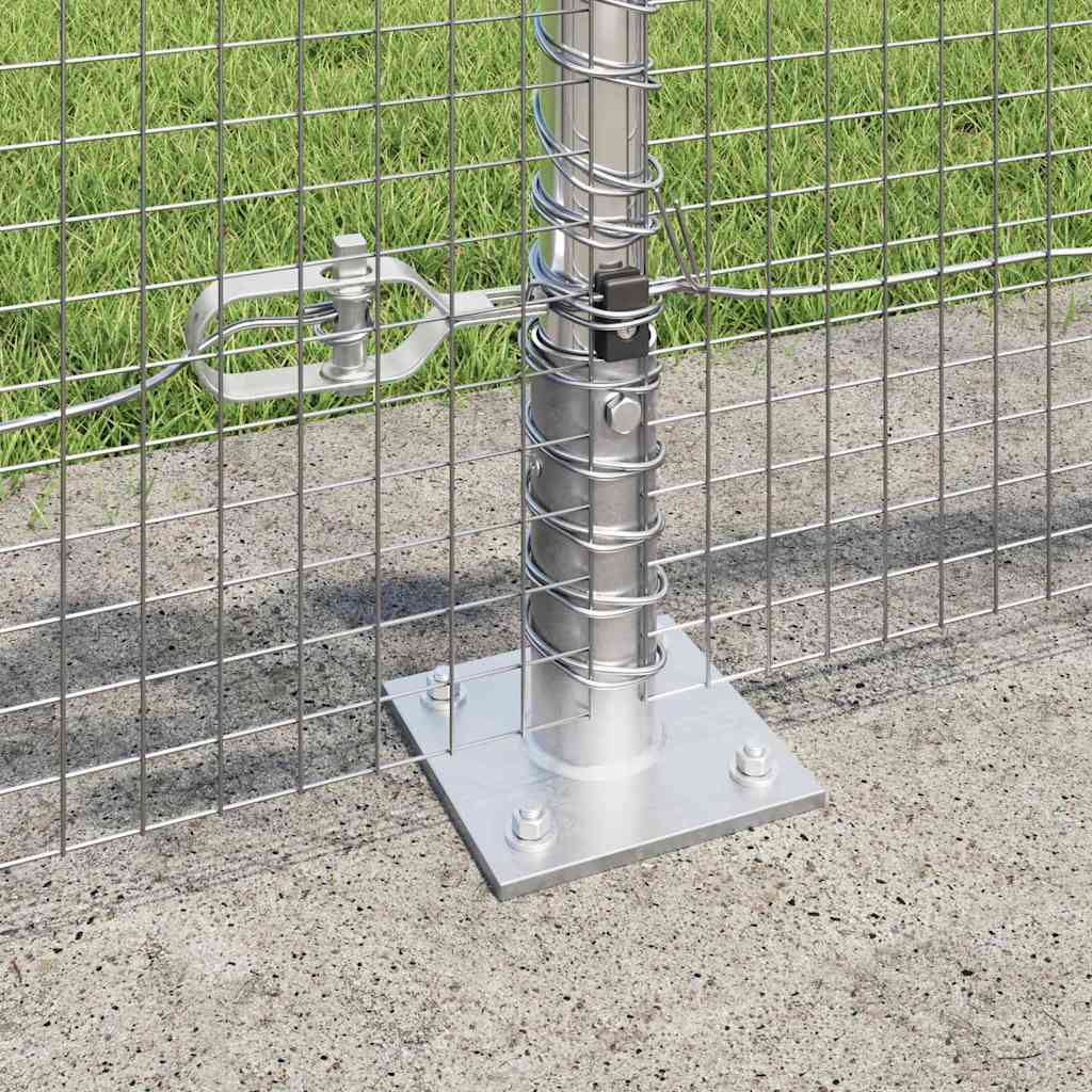 vidaXL Welded Wire Fence with Concrete Base 25 x 0.4 m Silver Mesh 4
