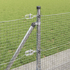 vidaXL Welded Wire Fence with Concrete Base 25 x 0.4 m Silver Mesh 5