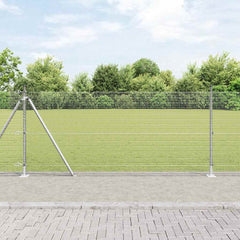 vidaXL Welded Wire Fence with Concrete Base 25 x 1 m Galvanised Steel mesh Size 19 x 19 mm mesh