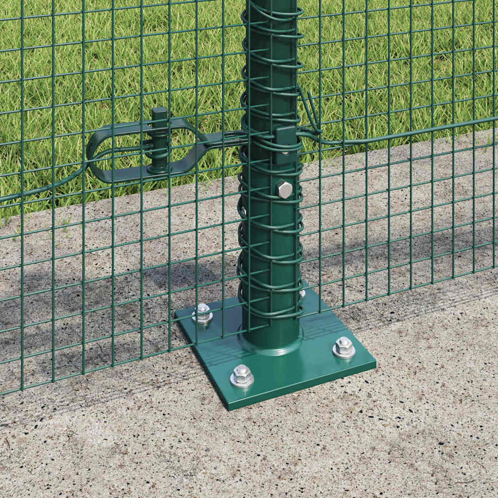 vidaXL Welded Wire Fence with Concrete Base 10 x 0.4 m Green Mesh 4