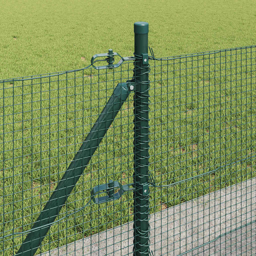 vidaXL Welded Wire Fence with Concrete Base 10 x 0.5 m Green Mesh 5