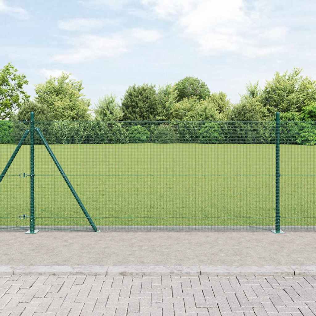 Welded Wire Fence Concrete Base Green mesh
