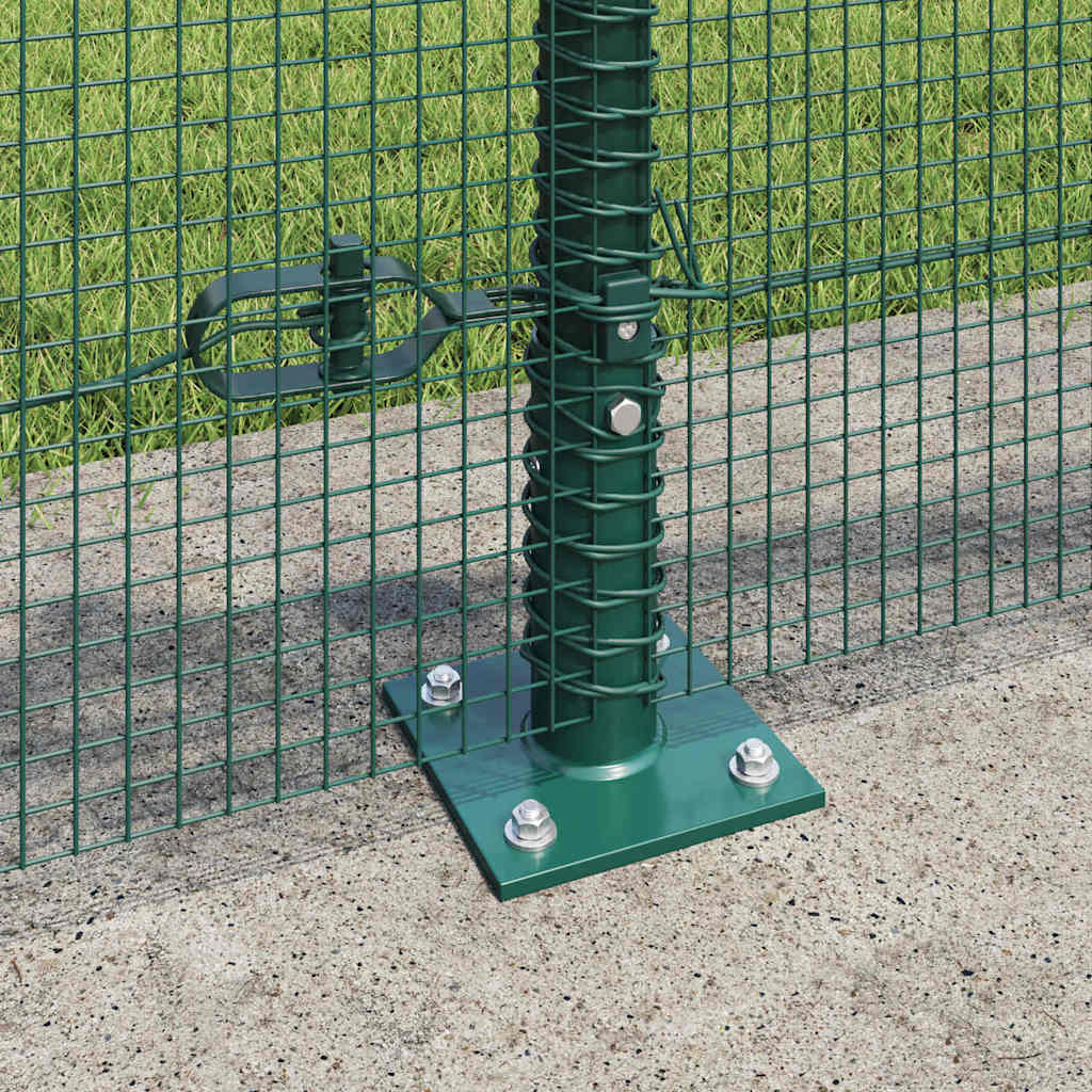 vidaXL Welded Wire Fence with Concrete Base 25 x 0.4 m Green Mesh 4