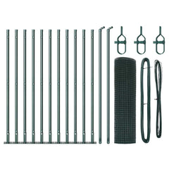 vidaXL Welded Wire Fence with Concrete Base 25 x 0.4 m Green Mesh 2