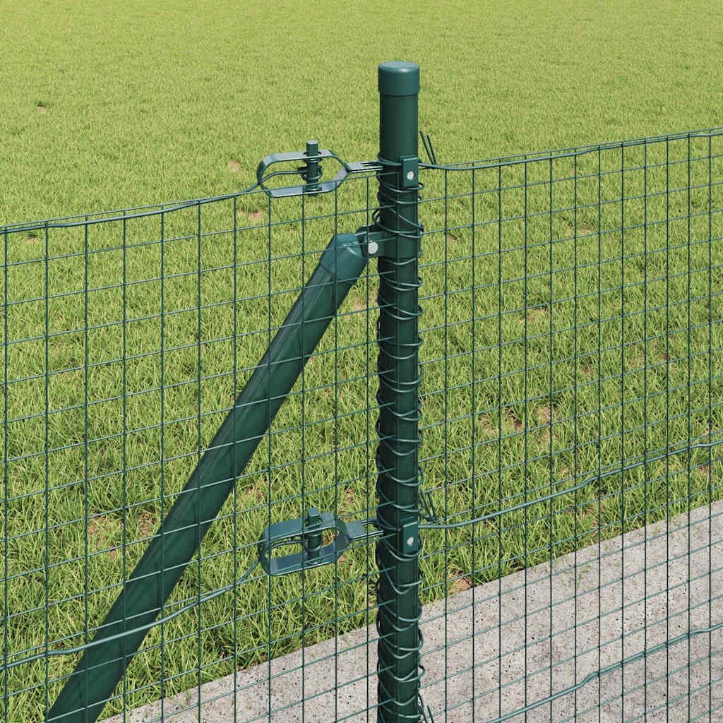 vidaXL Welded Wire Fence with Concrete Base 25 x 0.4 m Green Mesh 5
