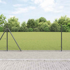 Welded Wire Fence with Concrete Base 50 x 0.4 m Grey mesh Size 16 x 16 mm mesh 0.8 m