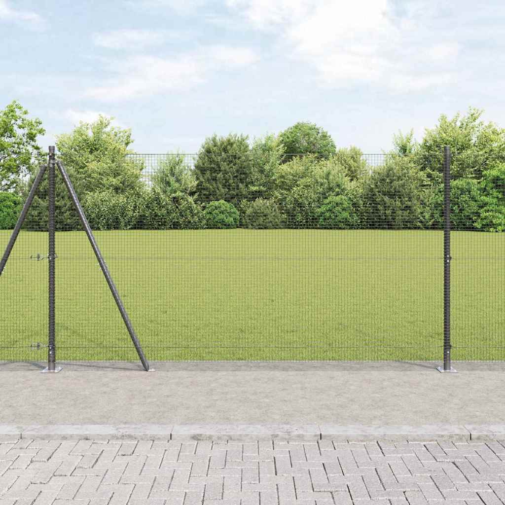 Welded Wire Fence with Concrete Base 50 x 0.4 m Grey mesh Size 16 x 16 mm mesh 1.2 m