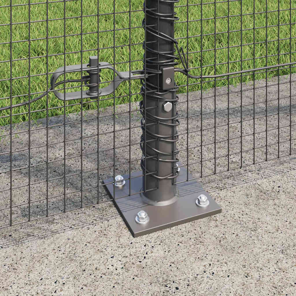 Welded Wire Fence with Concrete Base 50 x 0.4 m Grey mesh Size 16 x 16 mm mesh 1.4 m